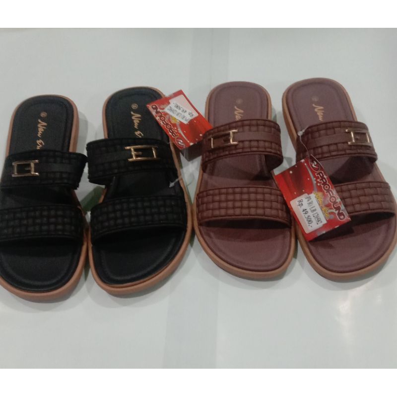 sendal karet new era wanita original bahan karet jelly
