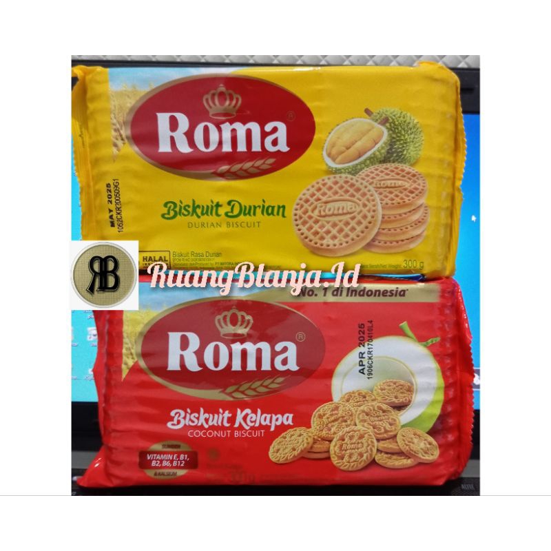 

Biskuit Roma Kelapa - Rasa Durian 300 gr biscuit coconut flavour