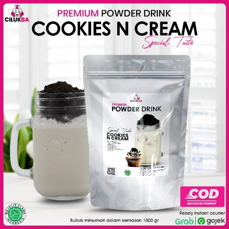 

Cilukba Bubuk Minuman Premium Rasa Cookies N Cream 1 kg / Premium Powder Drink