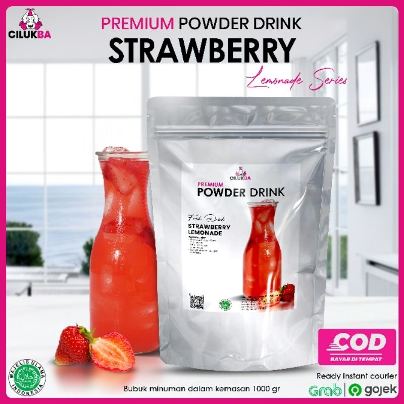 

Cilukba Bubuk Minuman Premium Rasa Strawberry Lemonade 1 kg / Premium Powder Drink
