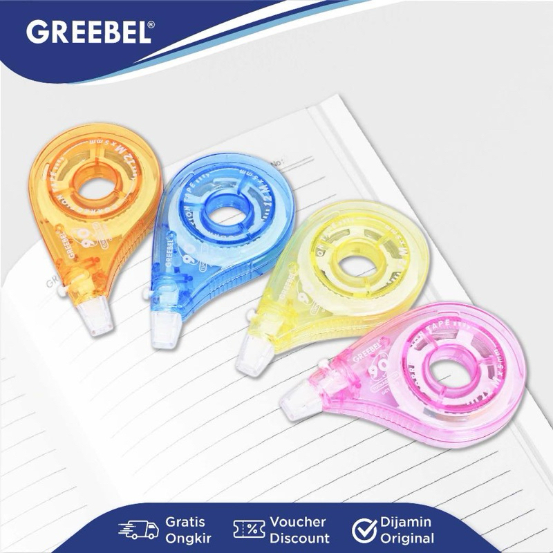 

GREEBEL Correction Tape GCT-1227 Pastel Lucu / Tip-ex Kertas Roll, Tipe X Kertas pulpen, Pita Koreksi, Tip X