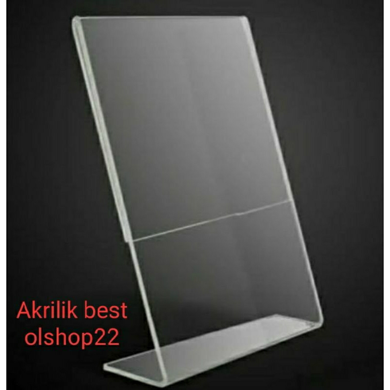 

Display menu Akrilik Letter L standing untuk Brosur ukuran A6 A5 A4