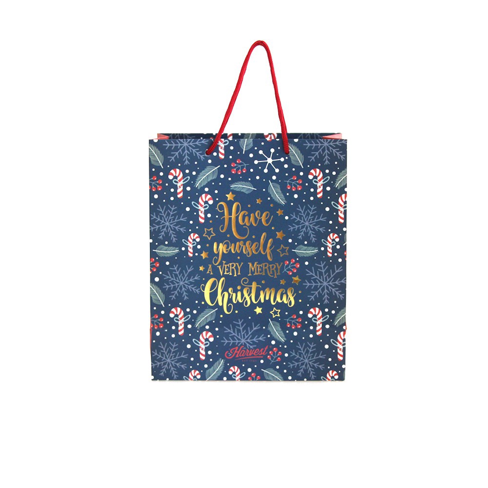 

PROMO Paper Bag Natal Christmas Xmas Carol Navy