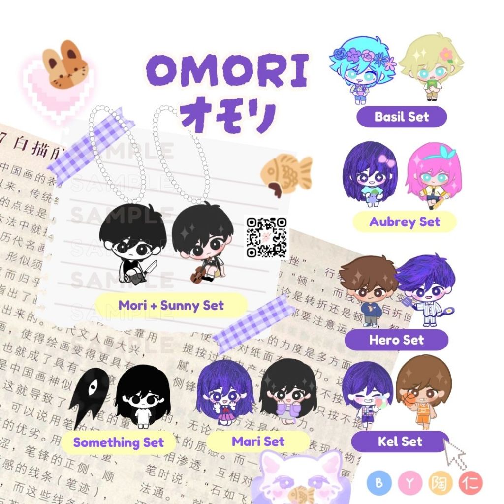 Omori Acrylic Keychain Charms (Set of two) omori basil kel aubrey something mari hero  by taotaomerc