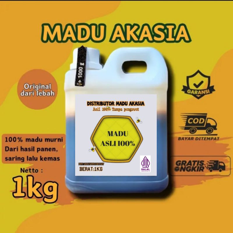 

Distributor Madu Asli Akasia 100% Tanpa Campuran Madu Hutan Asli Murni Raw Honey 1000 Gram Cod