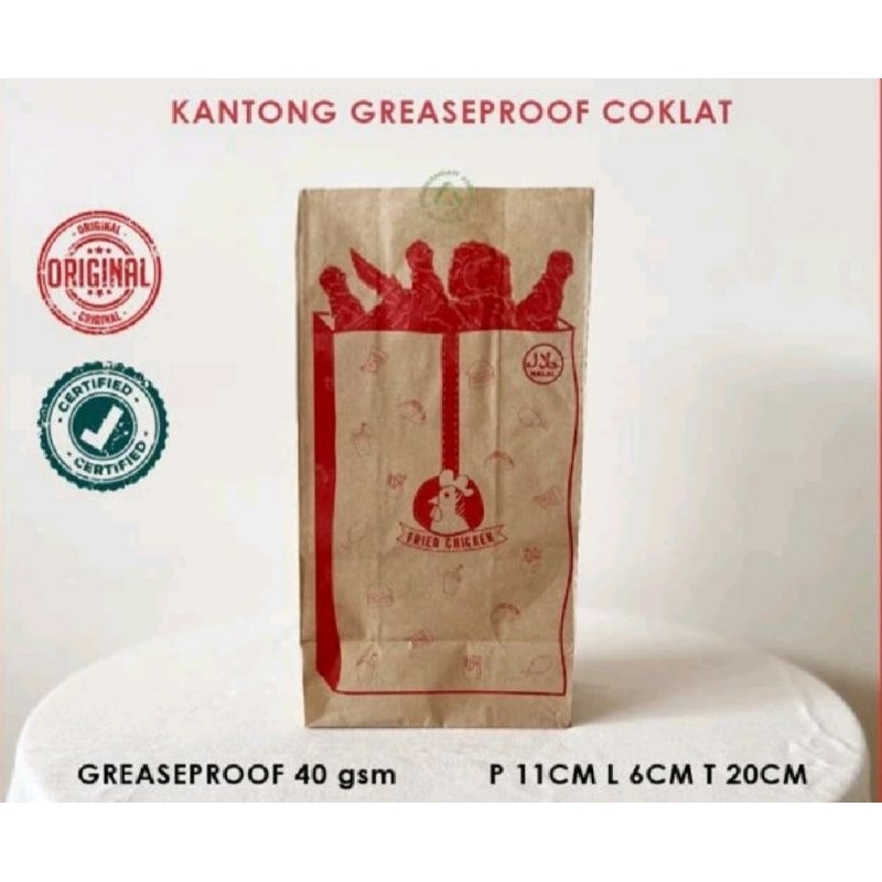 

Kantong Fried Chicken COKLAT isi 25 PCS I Kantong Kertas Roti l Kemasan Fried Chicken