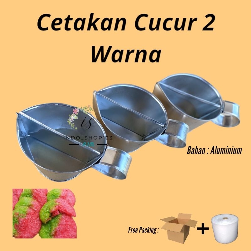 Cetakan kue cucur 2 warna pelangi aluminium