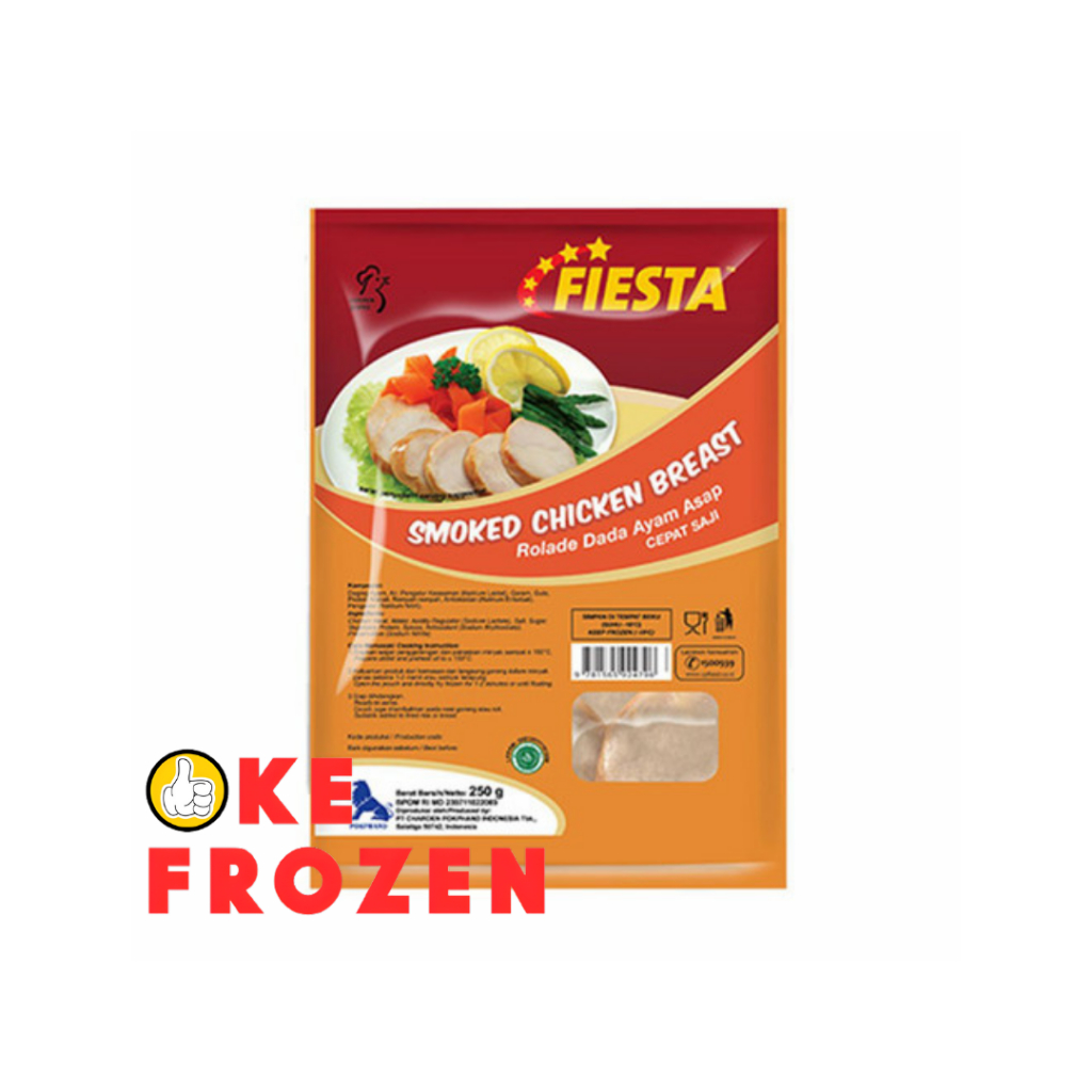 

FIESTA SMOKED CHICKEN BREAST 250GR ISI 10/ROLADE DADA AYAM ASAP