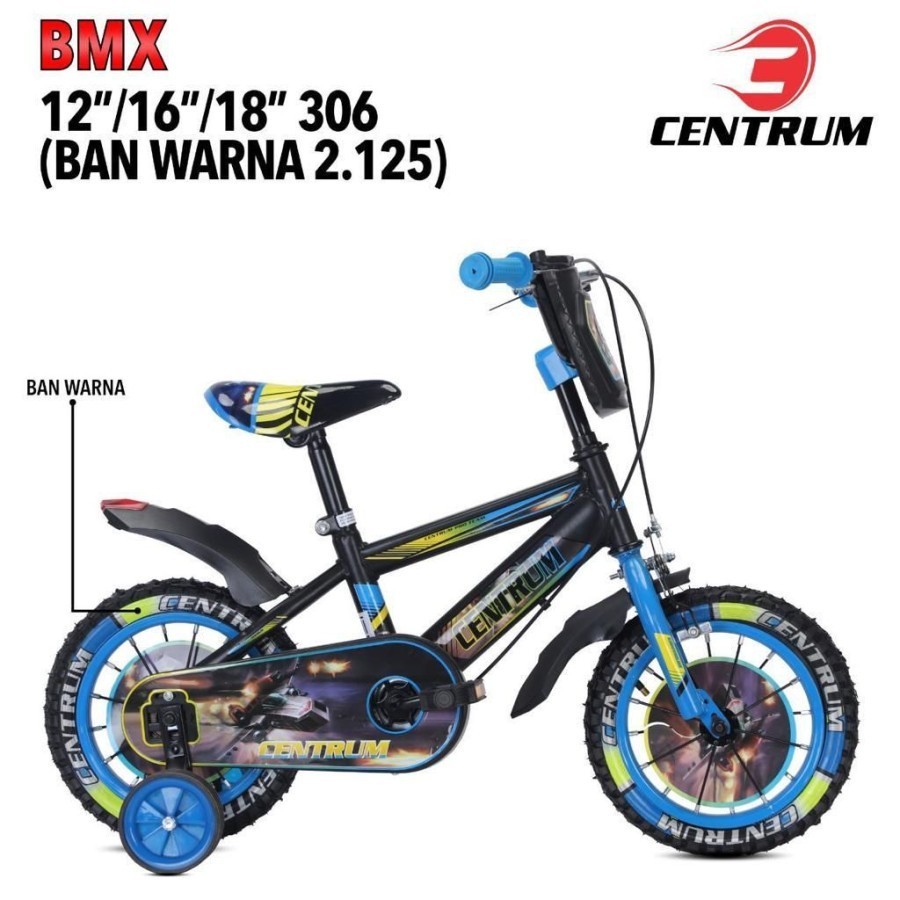 Sepeda anak bmx 12 inch richbike cowok bisa buat usia 2-6 tahun new