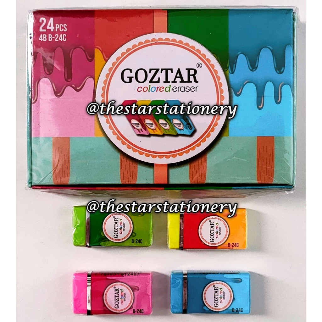 

(1 Biji) Penghapus Goztar 4B B-24C Warna / Eraser Goztar 4B B-24C