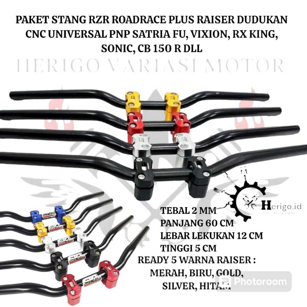 STANG SETANG RZR ROADRACE UNIVERSAL PNP SATRIA FU SONIC  VIXION NEW VIXION OLD RX KING CB 150 SET RA