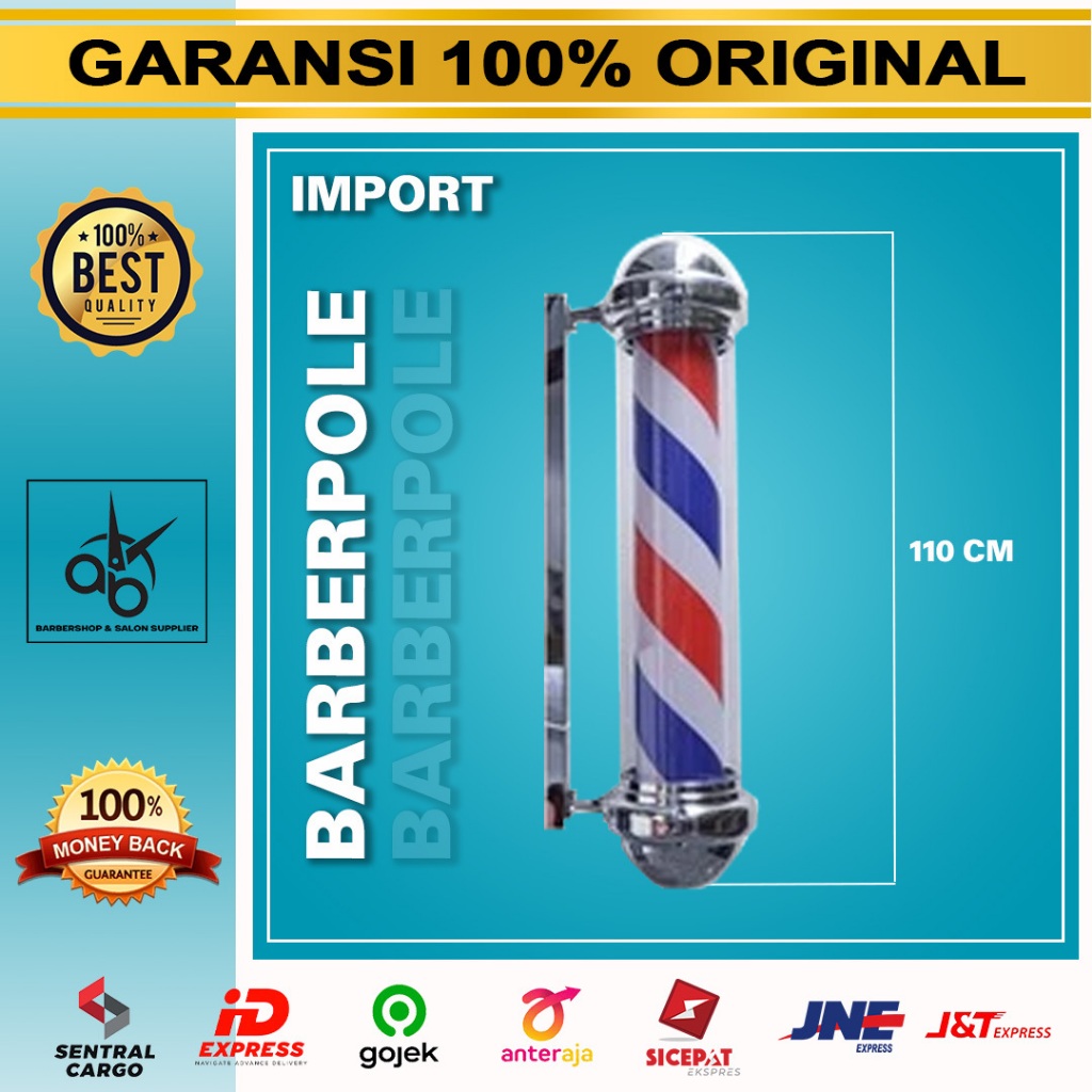 Lampu Barberpole Tinggi 100 Lampu Pangkas Rambut Barbershop Sign HD 100 C