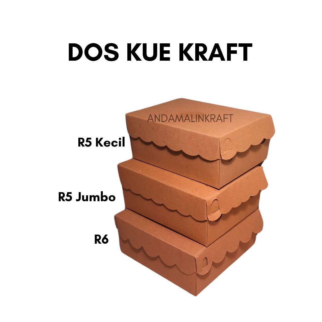 Dus kue kraft / dus snack / dus kue coklat harga per lembar / dus kue ukuran R5/R6