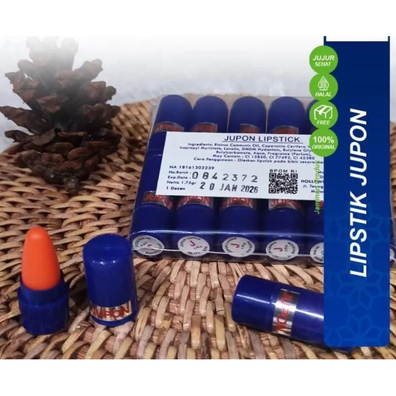 Lipstik Jupon Mini Hasil Warna Merah Asli Dari Malang BPOM Halal Dipakai Untuk Melembabkan Bibir