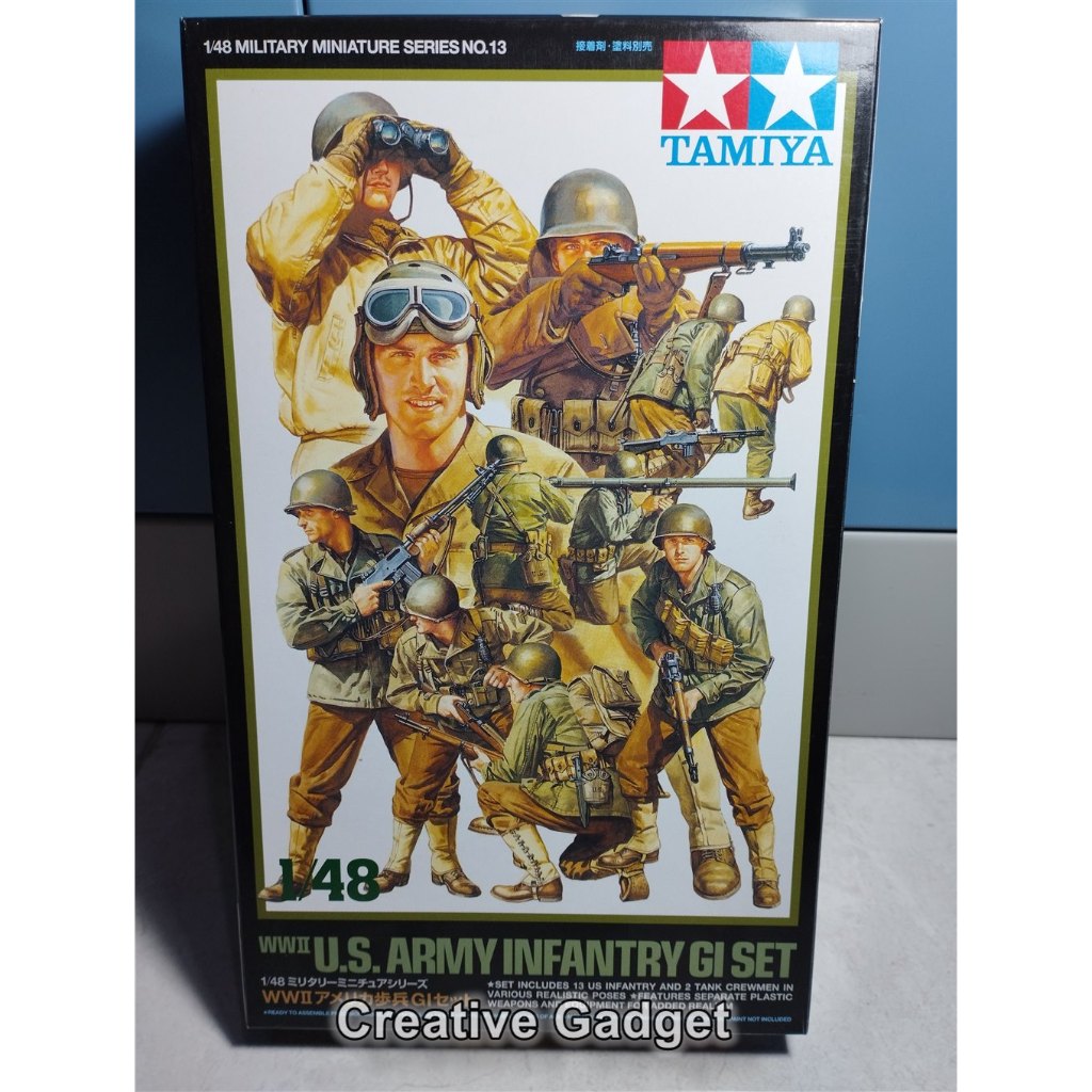 Model Kit Tamiya 1/48 - US Army Infantry GI Set - 15 tentara infanteri dan tank crew Amerika - U.S. 