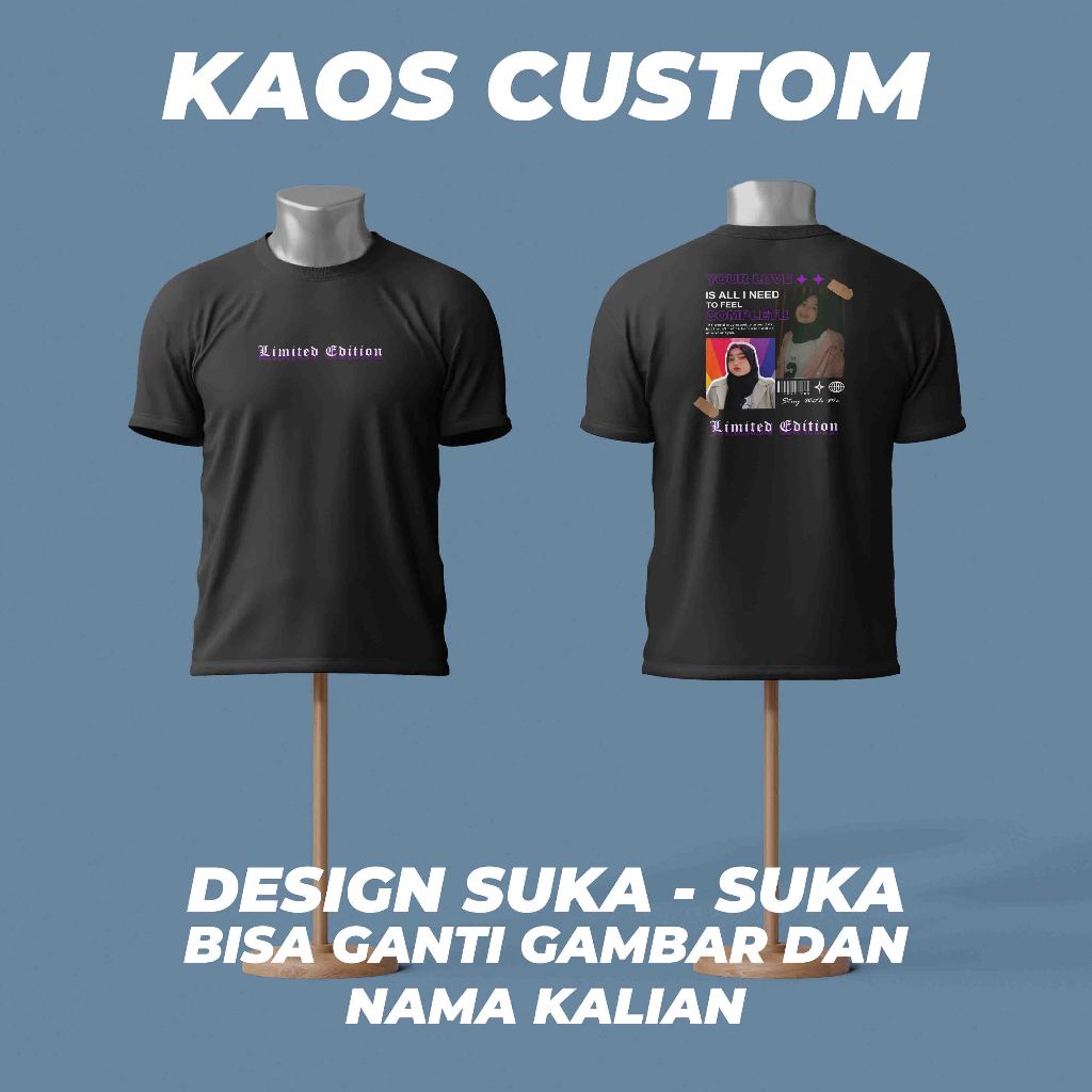 KAOS BUCIN STREETWEAR BISA REQUEST PAKAI FOTO/GAMBAR SENDIRI SUKA SUKA | AESTHETIC STREETWEAR | KAOS