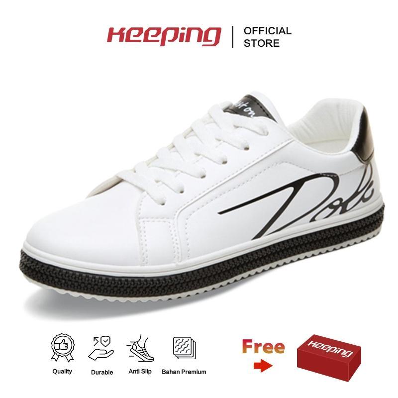 Keeping Sepatu Pria Putih Original Sneakers Cowok   Sepatu Jalan Pria Kekinian Sepatu Outdoor Olahra