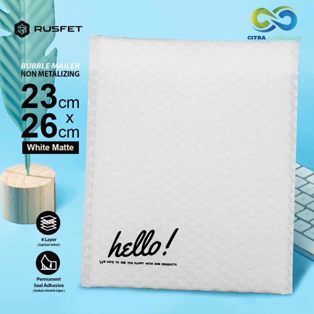 

BUBBLE MAILER 23 X 26 CM WHITE MATTE / AMPLOP BUBBLE PACKING PREMIUM