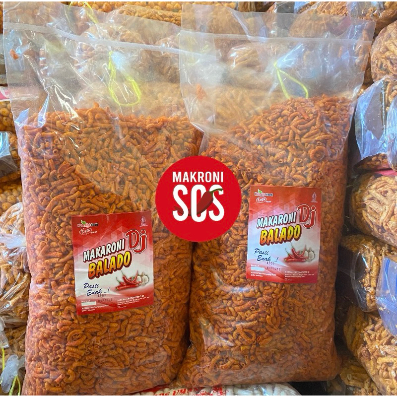 

2Xbtygneal Sakha Snack ) 500Gr 1/2Kg Makaroni Pipa Balado Snack Makaroni Pipa Sepat Rasa Balado