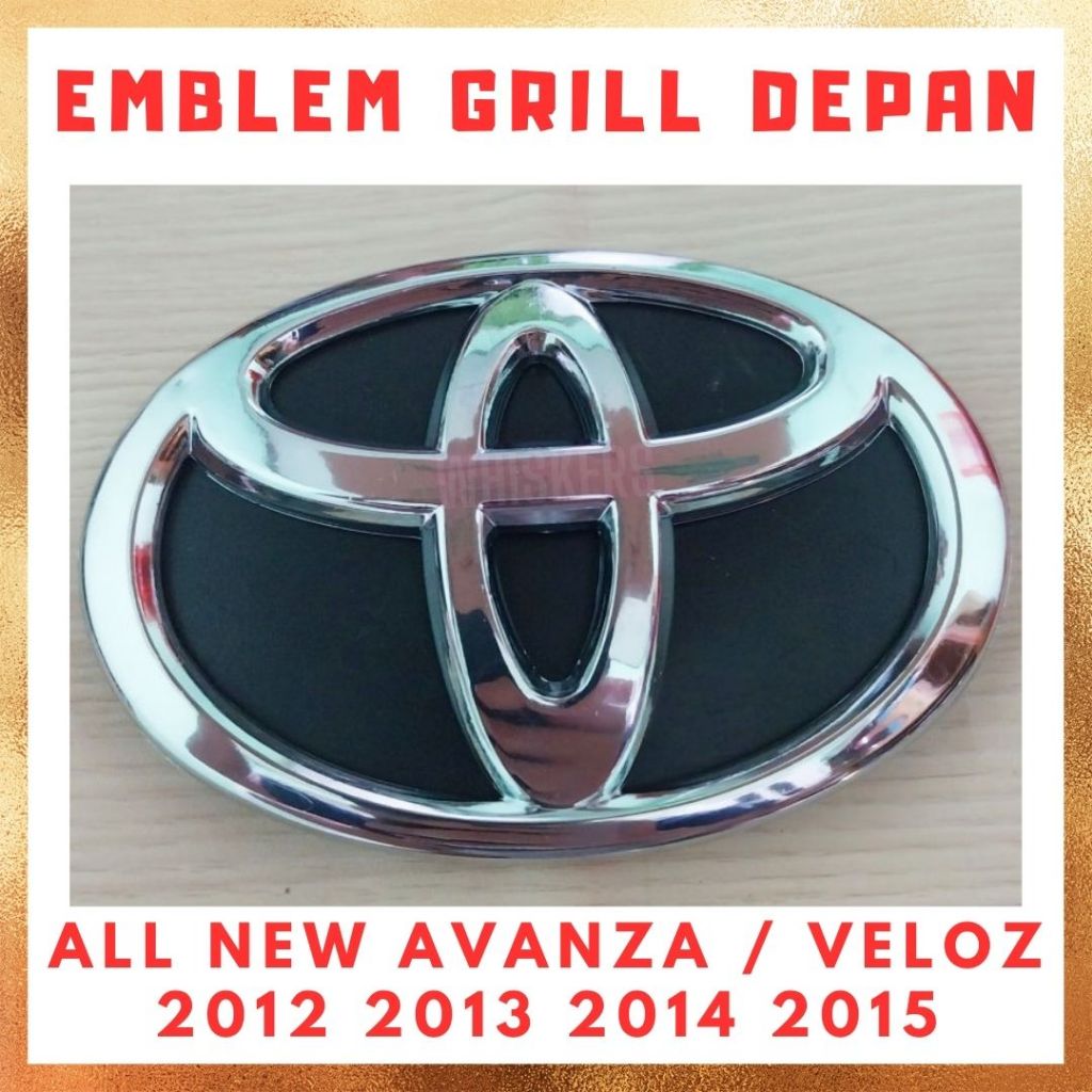 Emblem / Car Logo / Lambang Mobil T Toyota untuk Grill Bumper Depan All New Avanza / Veloz 2012 2013
