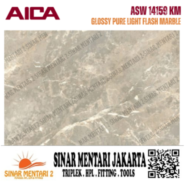 AICA HPL ASW 14159 KY32 GLOSSY PURE LIGHT FLASH MARBLE