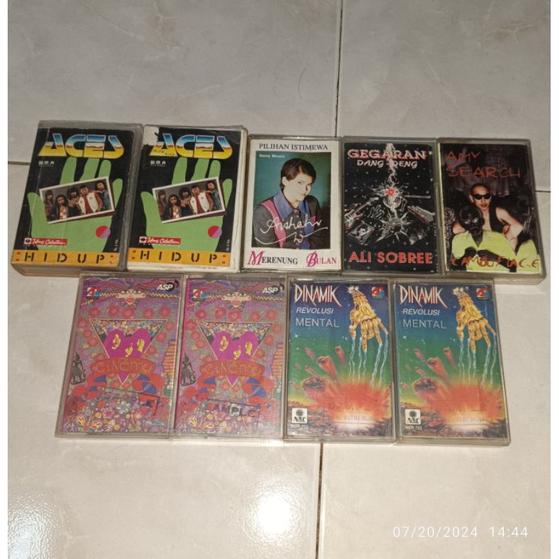 kaset pita Malaysia ACES-Hidup / AISHAH-Merenung Bulan / ALI SOBREE-Gegaran dang Deng / AMY SEARCH-C