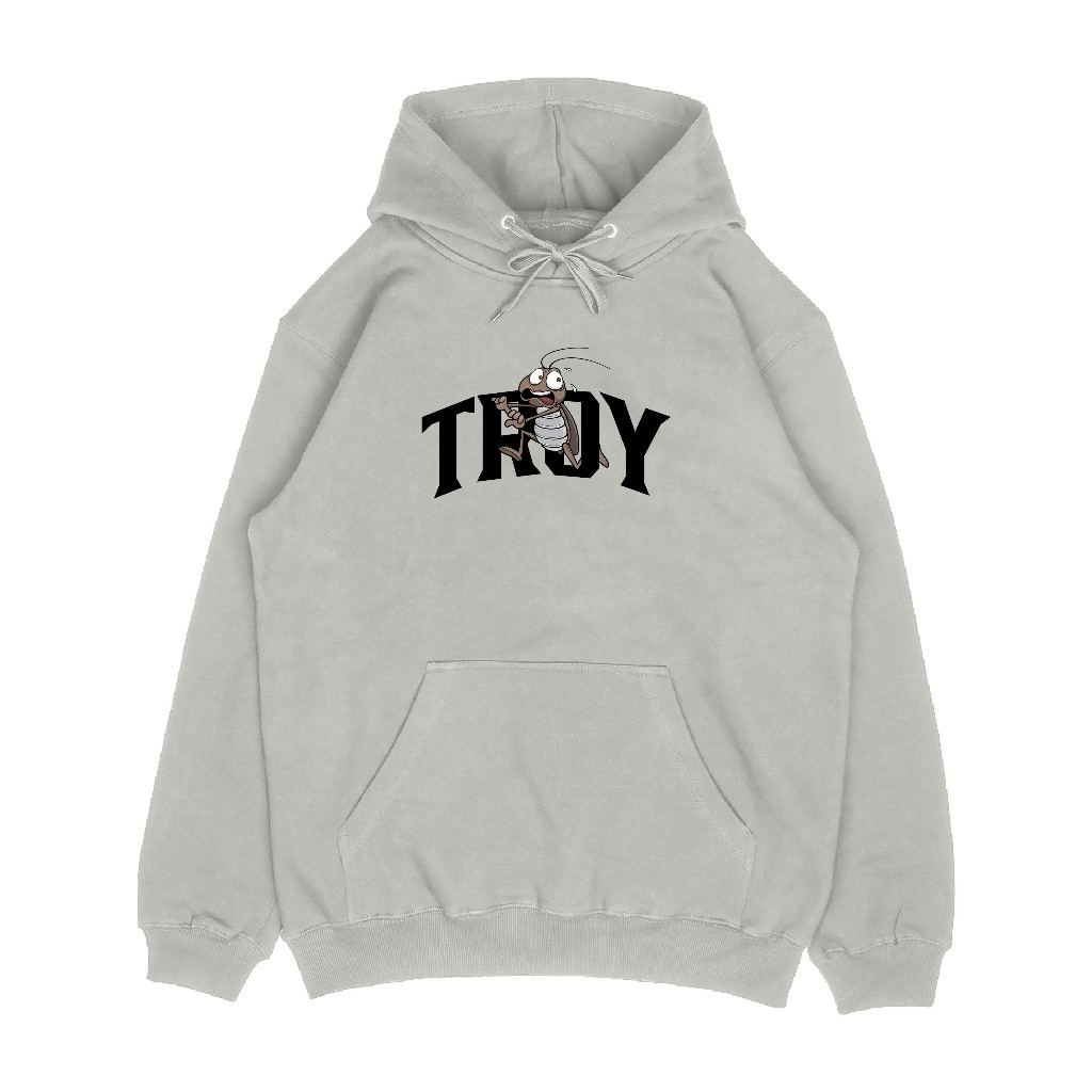 Troy Company Pullover Hoodie White Pearl Cockroaches - Jaket Hoodie Putih Mutiara KH 2631