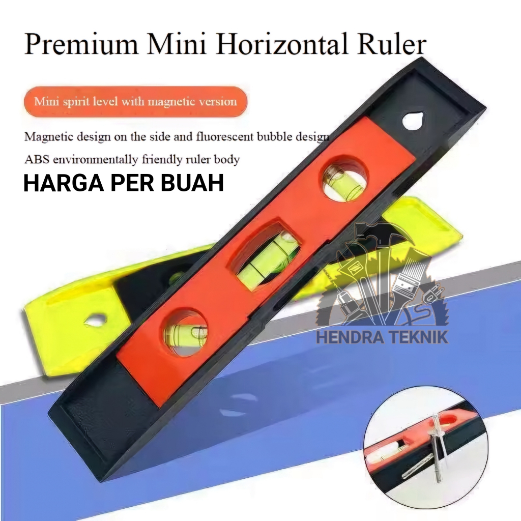 WATERPAS MAGNET 9" WATERPASS TORPEDO 225MM PENGGARIS AIR PENDEK MISTAR TIMBANG MINI 22.5CM PENGUKUR 