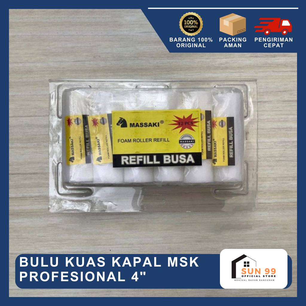 

Bulu Kuas Roll Busa Kapal / Isi Kuas Roll Massaki Profesional 4" Inch