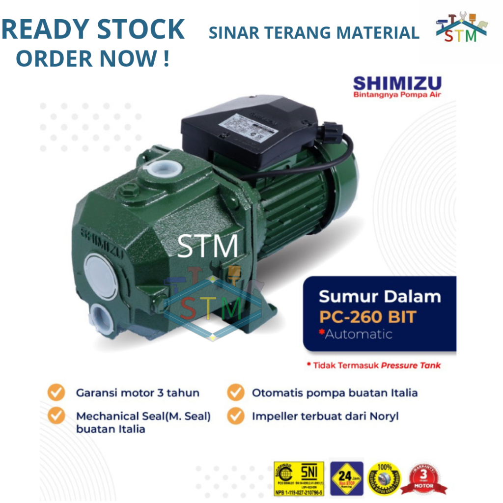 Pompa Air Shimizu PC-260 BIT (NT) Otomatis / Pompa Air Jet Pump