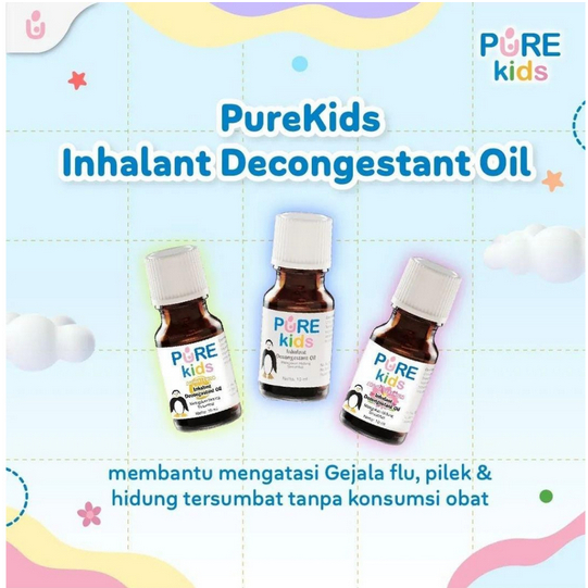 Pure kids baby inhalant decongestant oil 10ml untuk batuk pilek anak obat batuk pilek inhalant bayi