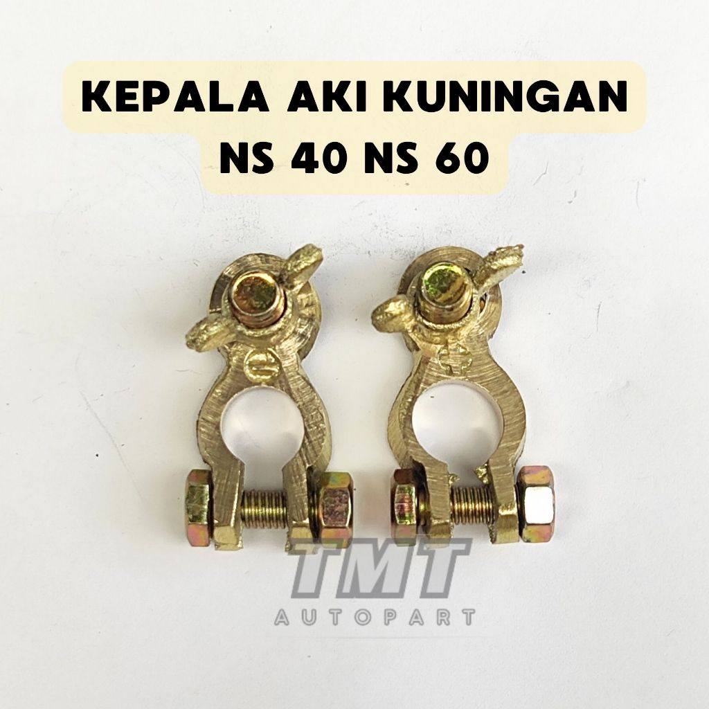 Klem Kepala Aki Accu Kuningan Mobil Lubang Kecil NS40 NS60