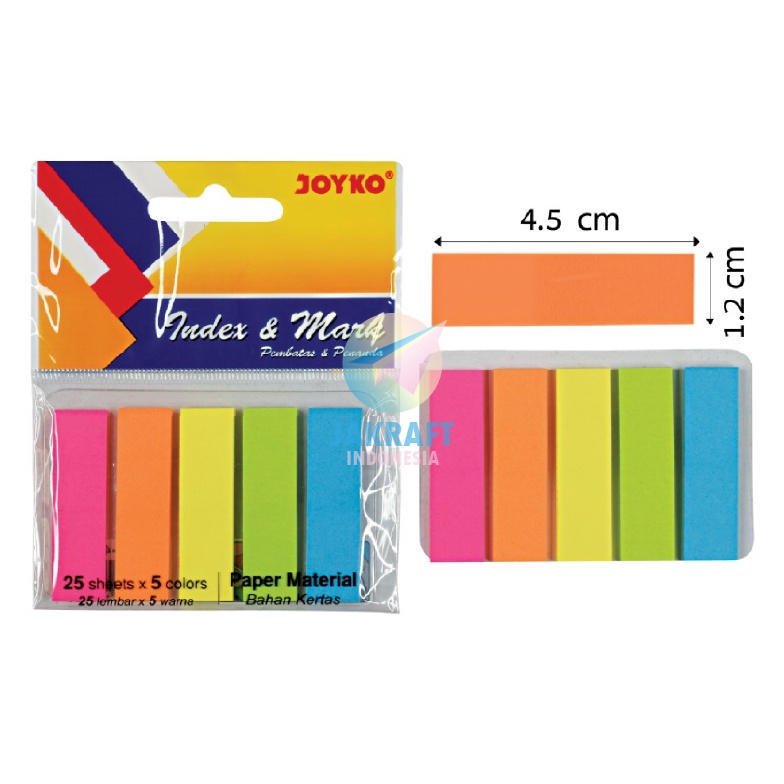 

TERUPDATE 125 Pcs Index Mark JOYKO IM45 Memo Tempel Kertas Polos Sticky Notes 5 Warna x 25 Lembar