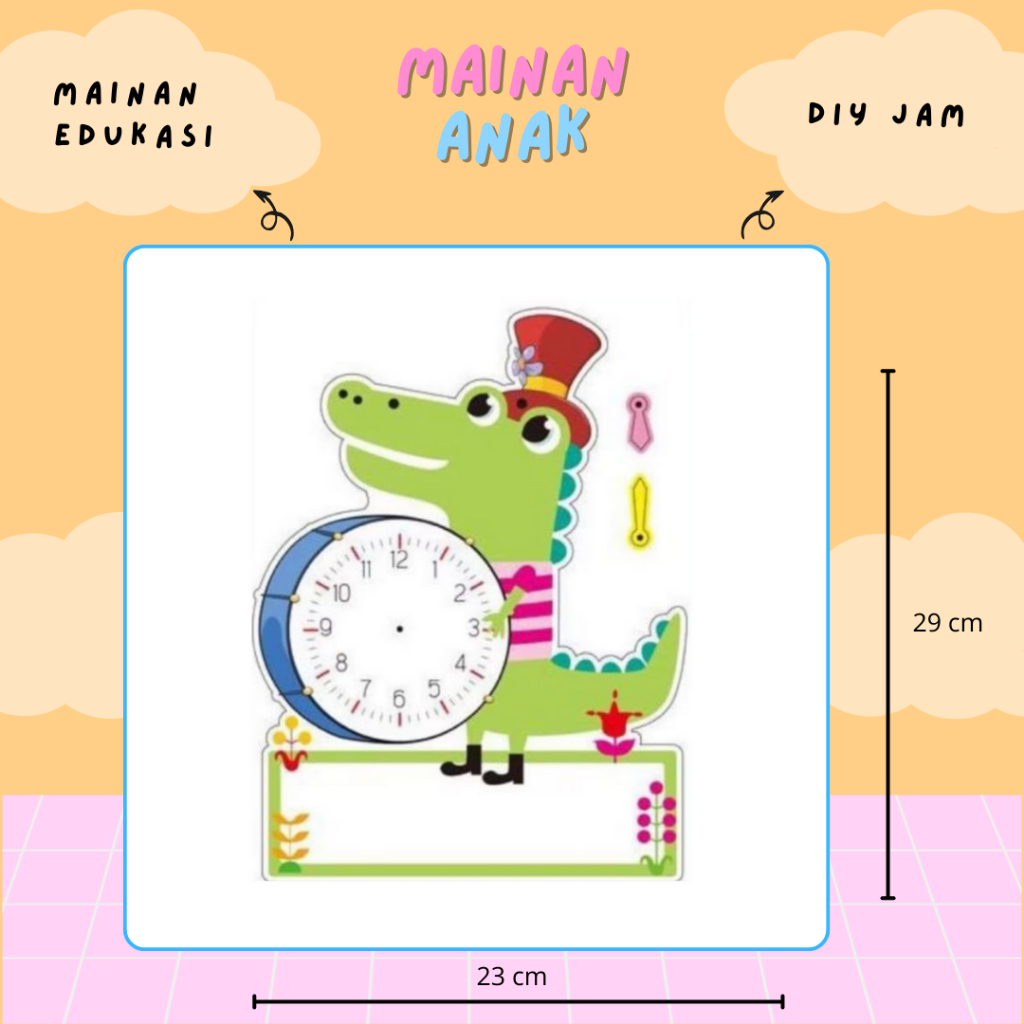 DIY Jam gantung / Mainan Edukasi Anak / DIY Jam / Mainan Jam / Jam Anak /  Jam Anak / Crocodile