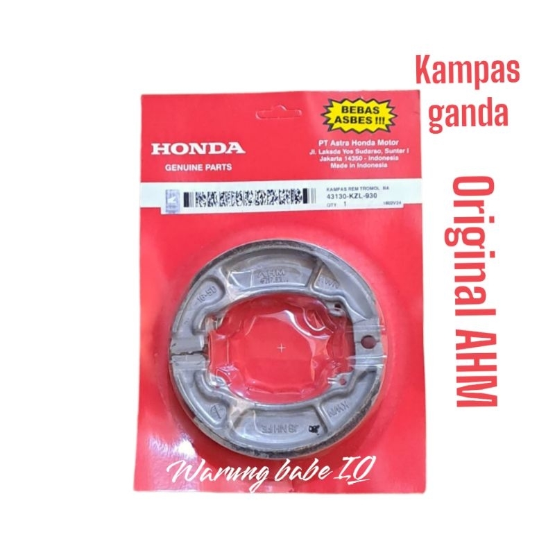 Kampas Rem belakang Honda Matic 43130-KZL-930 Original AHM