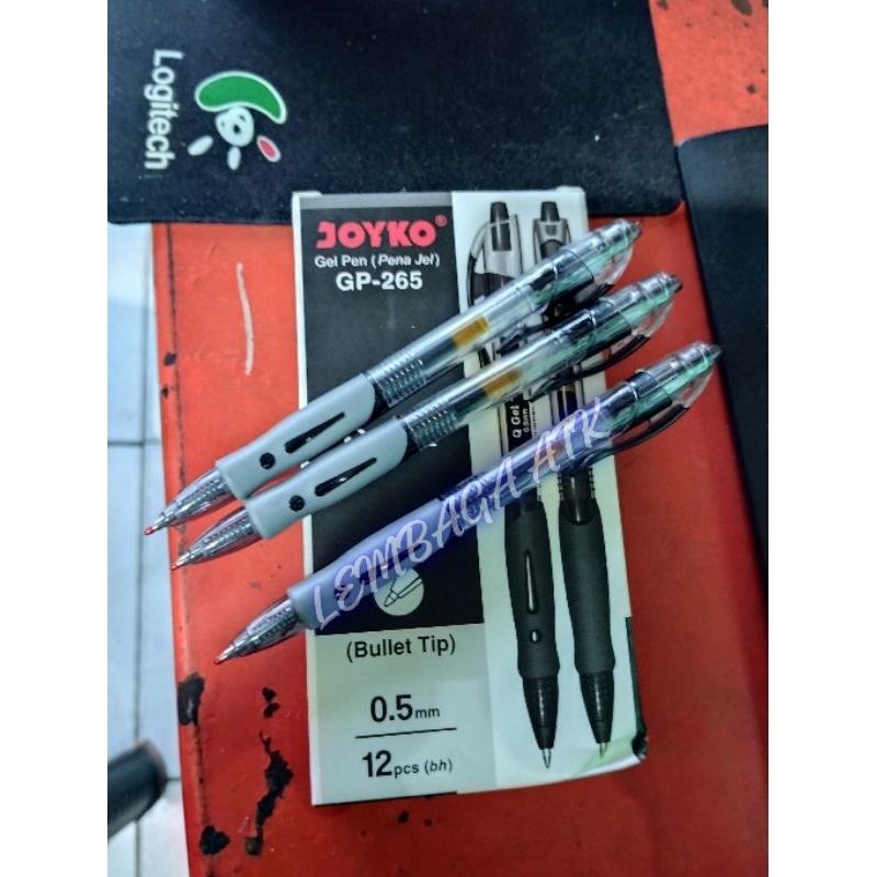 

pulpen joyko Q gel Gp 265 hitam 0.5 mm 1 pack isi 12 pcs