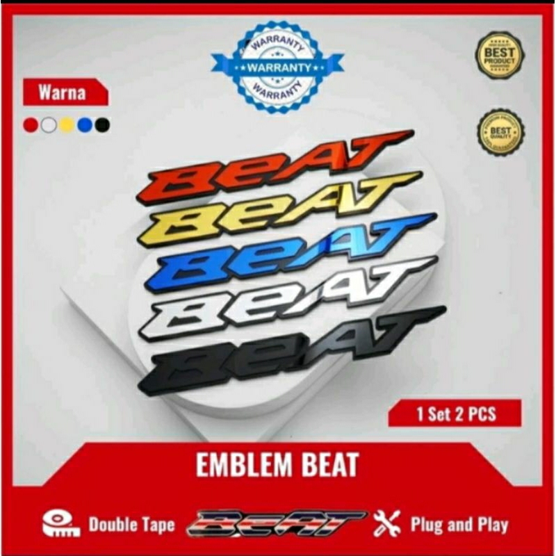 STICKER TIMBUL EMBLEM LOGO BEAT 3D EMBLEM MOTOR HONDA BEAT HARGA SATUAN DAN SEPASANG