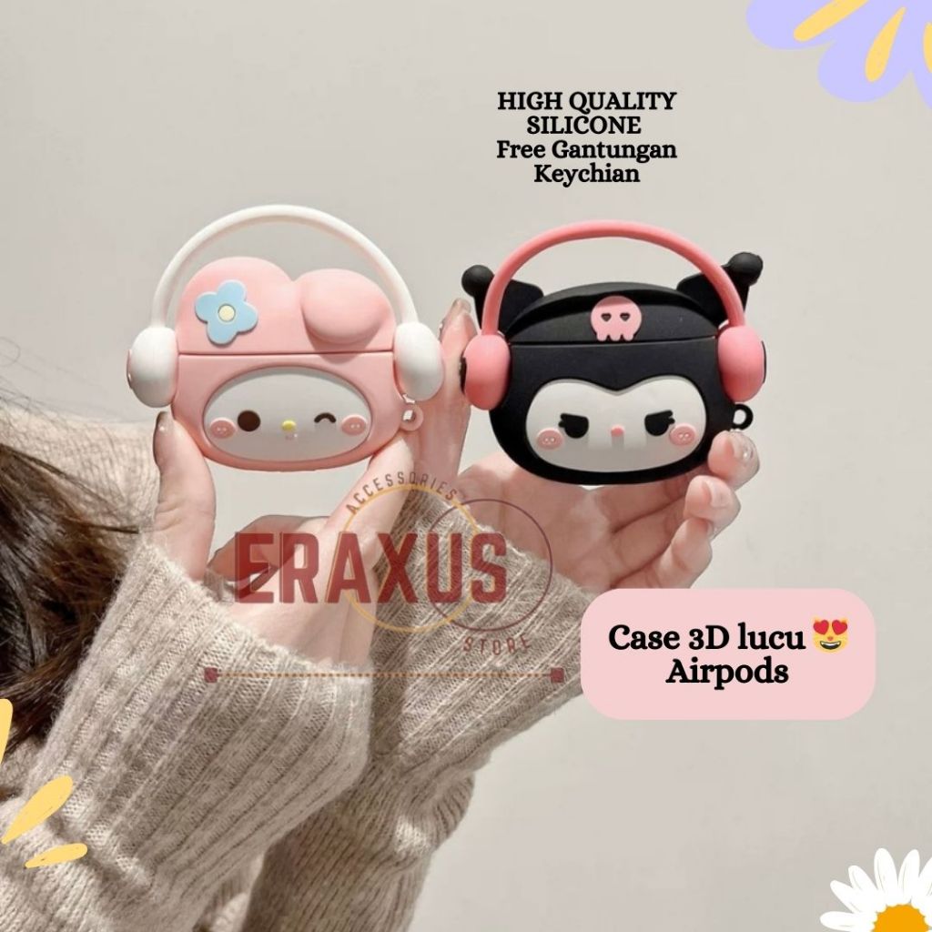 Eraxus Case Airpods Pro 3 gen 3 gen 4 gen 2 1 / airpods Pro2 / Pro / TWS i12 Casing Silikon airpods 