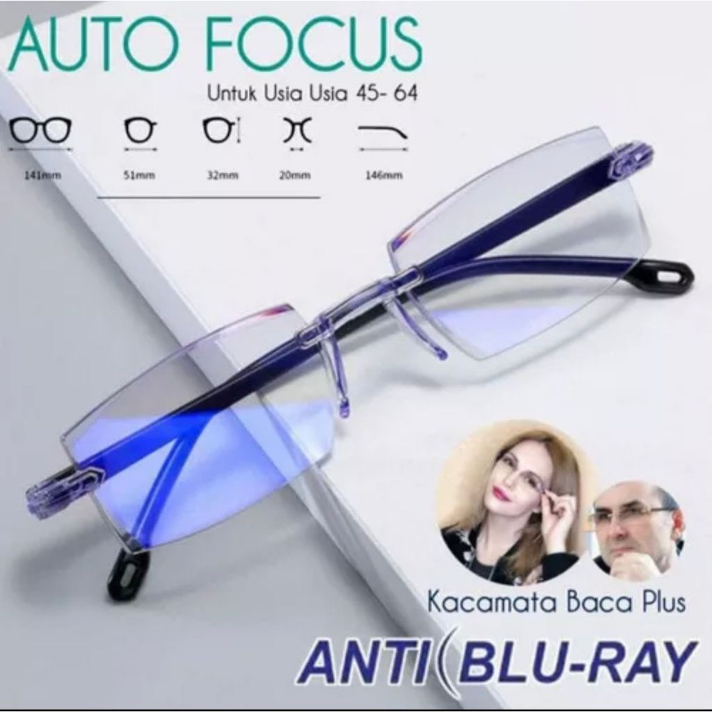 AUTO FOCUS ANTI RADIASI - Kacamata Baca Super Auto Fokus Anti Blue-Ray Pria Wanita