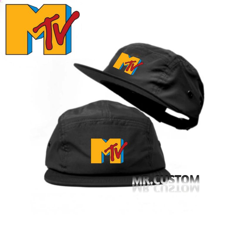 Topi 5 Panel Mtv Logo/Five Panel Snapback Hats Casual Distro Pria Wanita