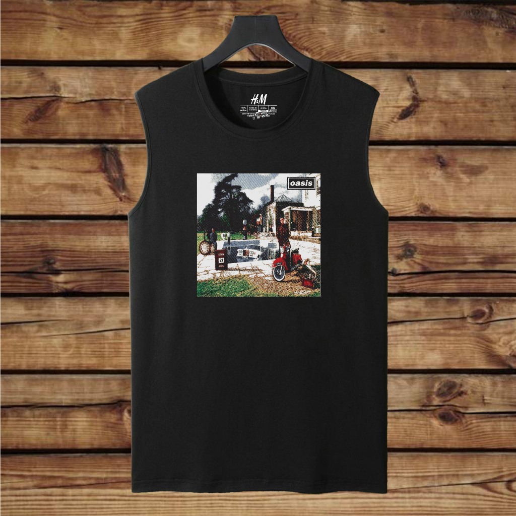kaos distro tanpa lengan OASIS kaos lekbong band musik metal rock alternatife