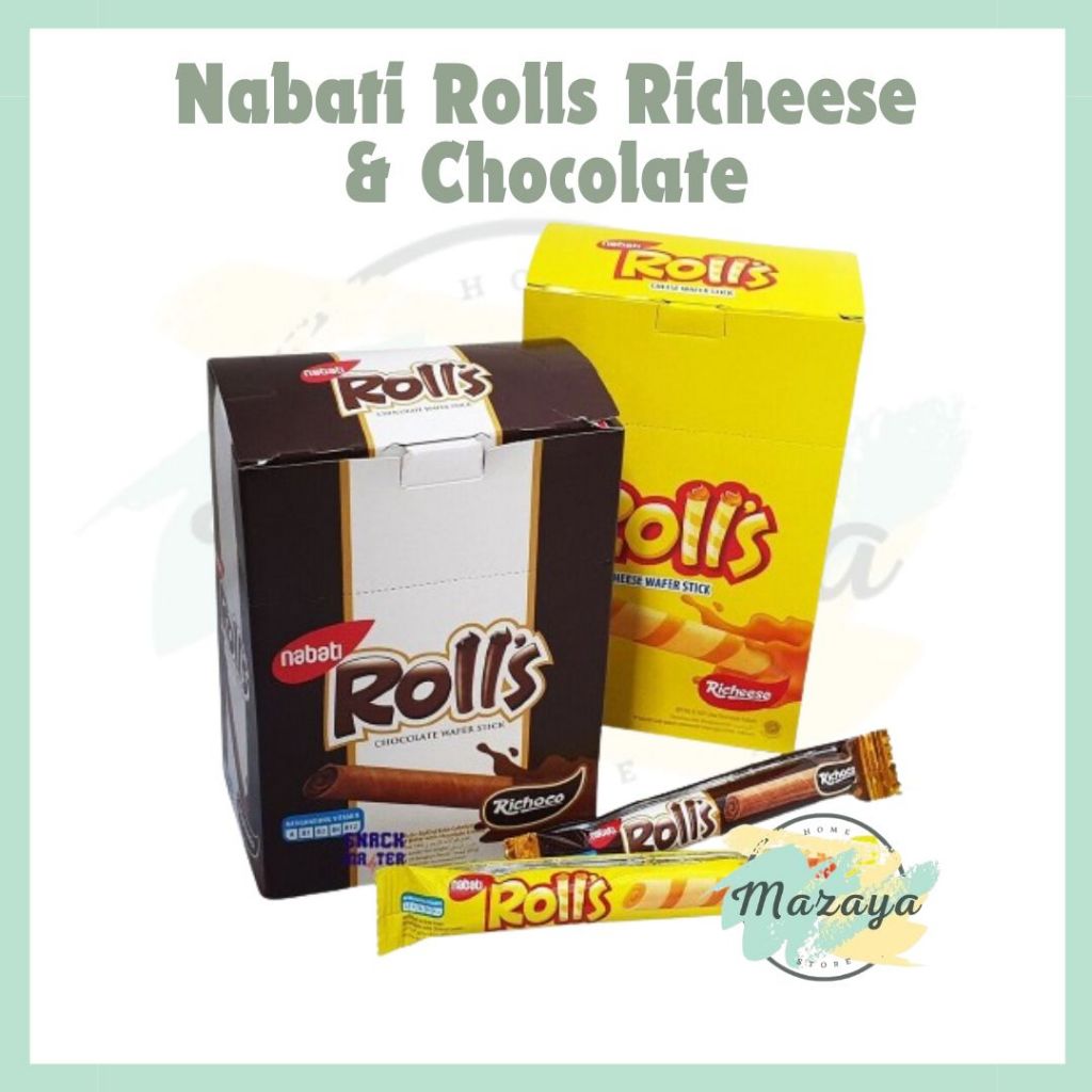 

RICHEESE ROLLS CHEESE | RICHOCO ROOLS CHOCOLATE FLAVOUR 1 PACK ISI 20 PCS X 7 GRAM