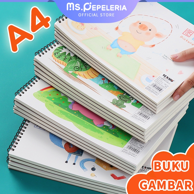 

buku gambar anak/A4 Children Coloring Book Painting Book/30/50 Lembar Kertas Tebal Tidak Tembus -Ms.Pepeleria