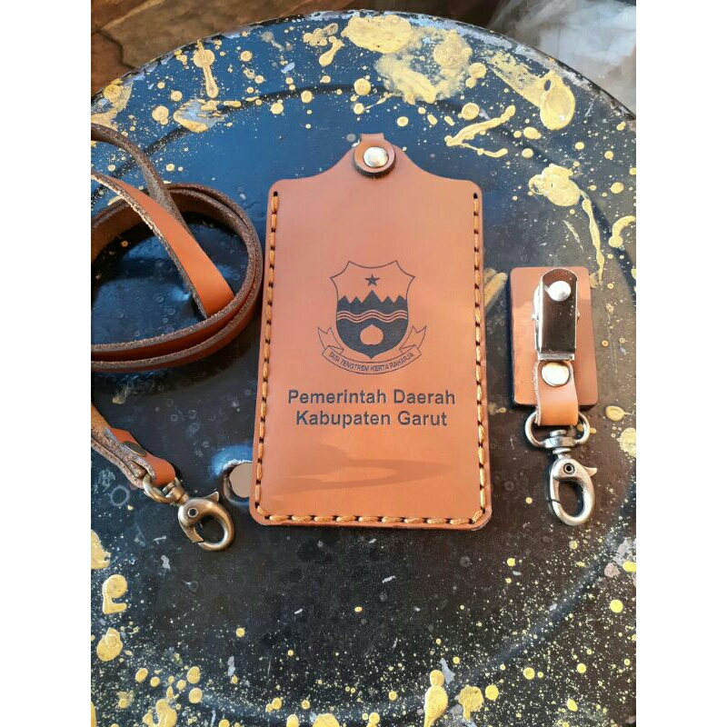 

kulit id card holder, layer card, name tag, gantungn KTA