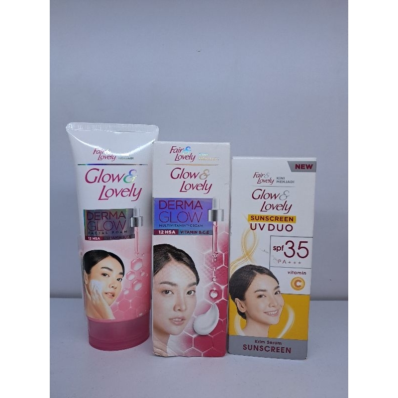 PAKET GLOW & LOVELY + SUNSCREEN BESAR