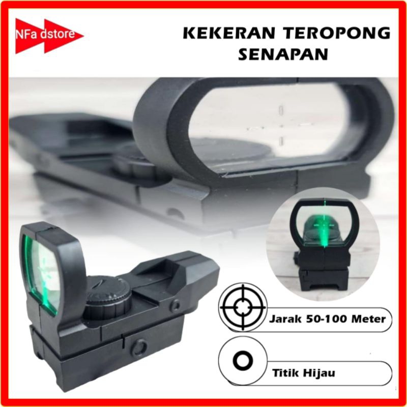 Kekeran Teropong Senapan Holographic Green Dot Scope