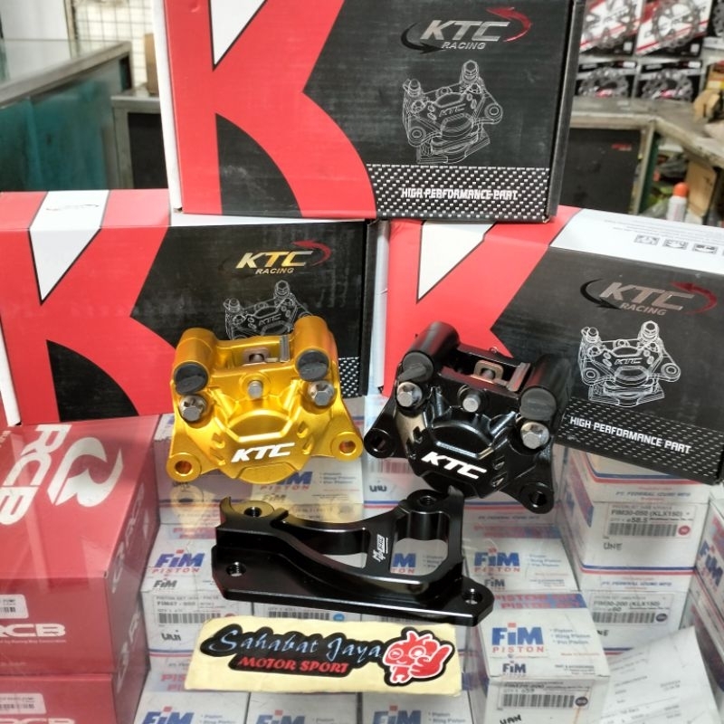 Kaliper Depan KTC 2 Piston Plus Breket CNC 2 Piston KTC Beat Karbu Beat Fi Scoopy Karbu Scoopy Fi Va