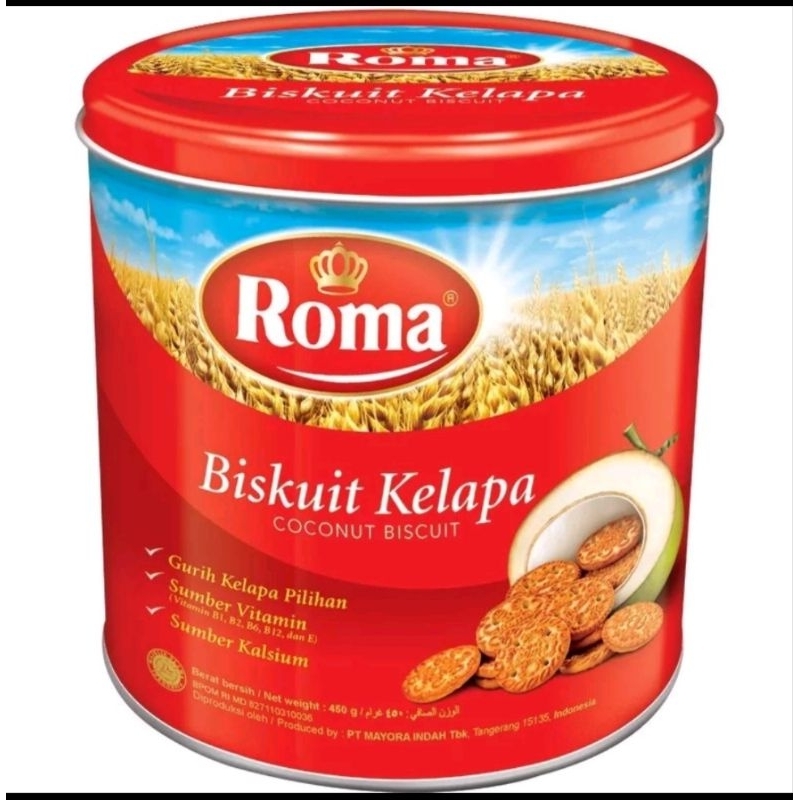 

biskuit roma kelapa original kaleng 345g