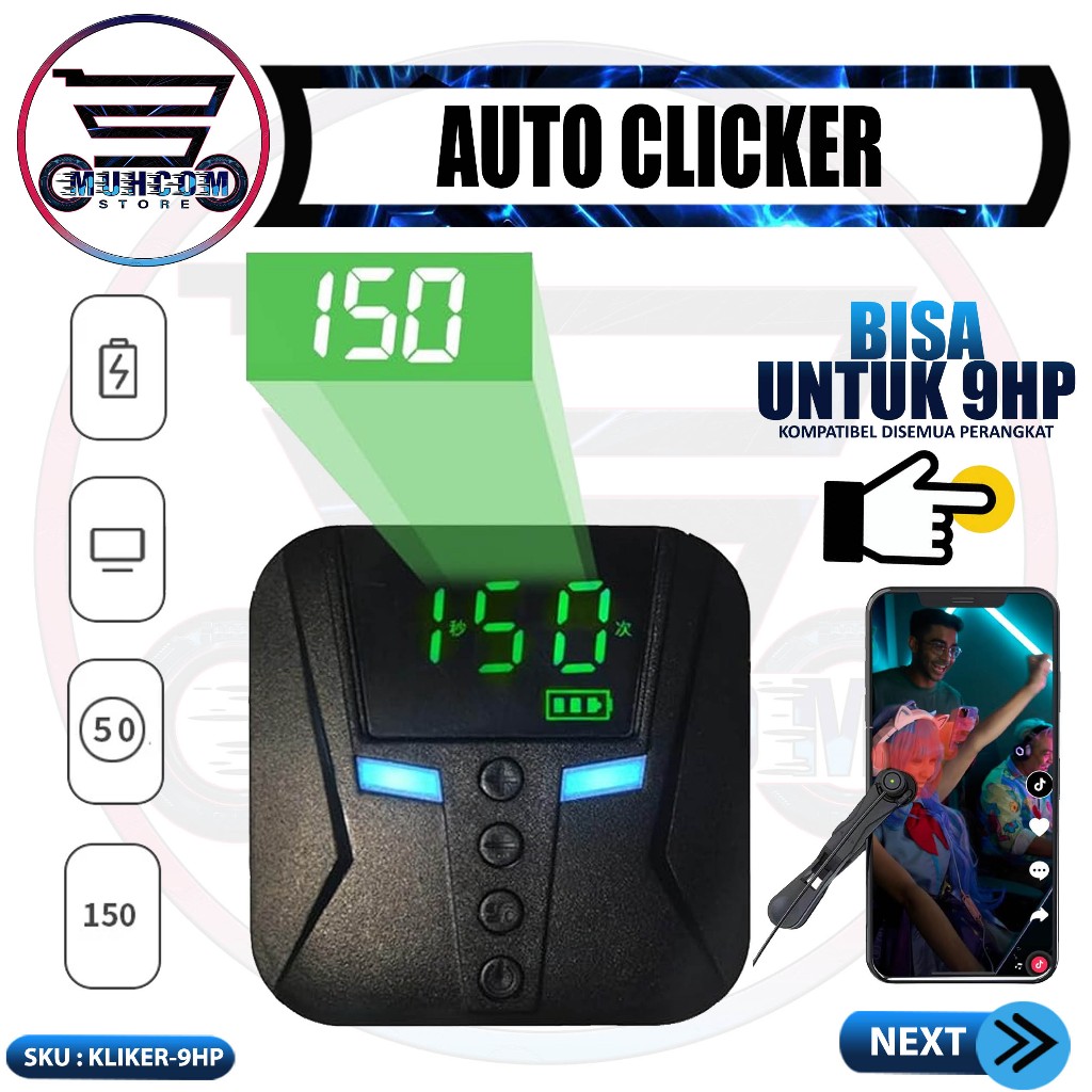 Alat Pengklik Tap Tap Layar Handhone Otomatis Untuk 9 HP USB Port Auoto Clicker Kliker Screen Perang