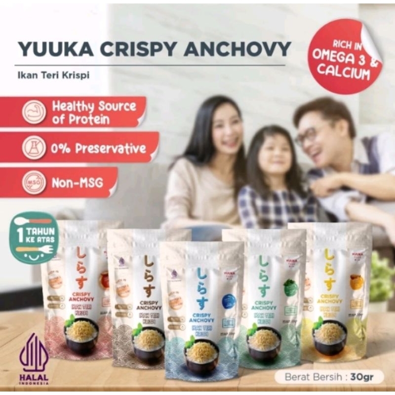 

YUUKA FOOD Crispy Anchovy 30gr | Ikan Teri Krispi | Cemilan MPASI Anak